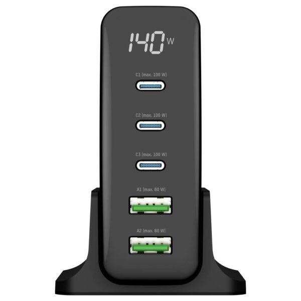 ANSMANN USB OPLADER 3X USB-C / 2X USB-A 140W - Afbeelding 2