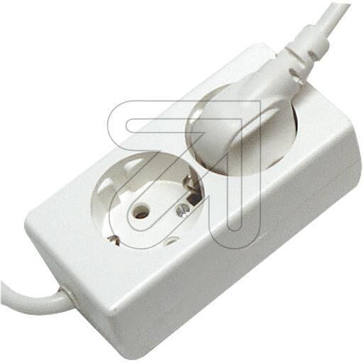 Product thumbnail 2-voudige stekkerdoos randaarde 1.5 meter wit (3 x 1,5 mm²)