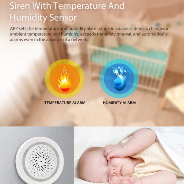 Smartllife 3 in 1 sensor | Sirene | Temperatuur | Luchtvochtigheid - Afbeelding 2