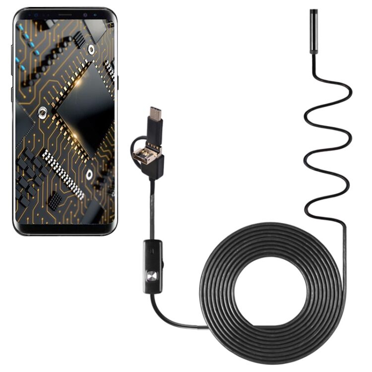 Product thumbnail 3 in 1 Android HD Endoscope / inspectiecamera IP67 Waterproof USB-C / Micro USB / USB / 5 meter