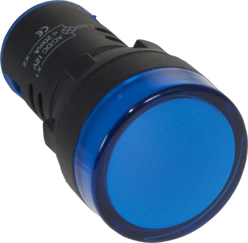 Product thumbnail 22 mm Panel Indicator Blauw 230 VAC