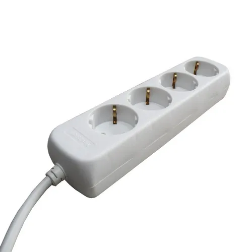 Product thumbnail 4-voudige stekkerdoos randaarde 1,5 meter wit (3 x 1,5 mm²)