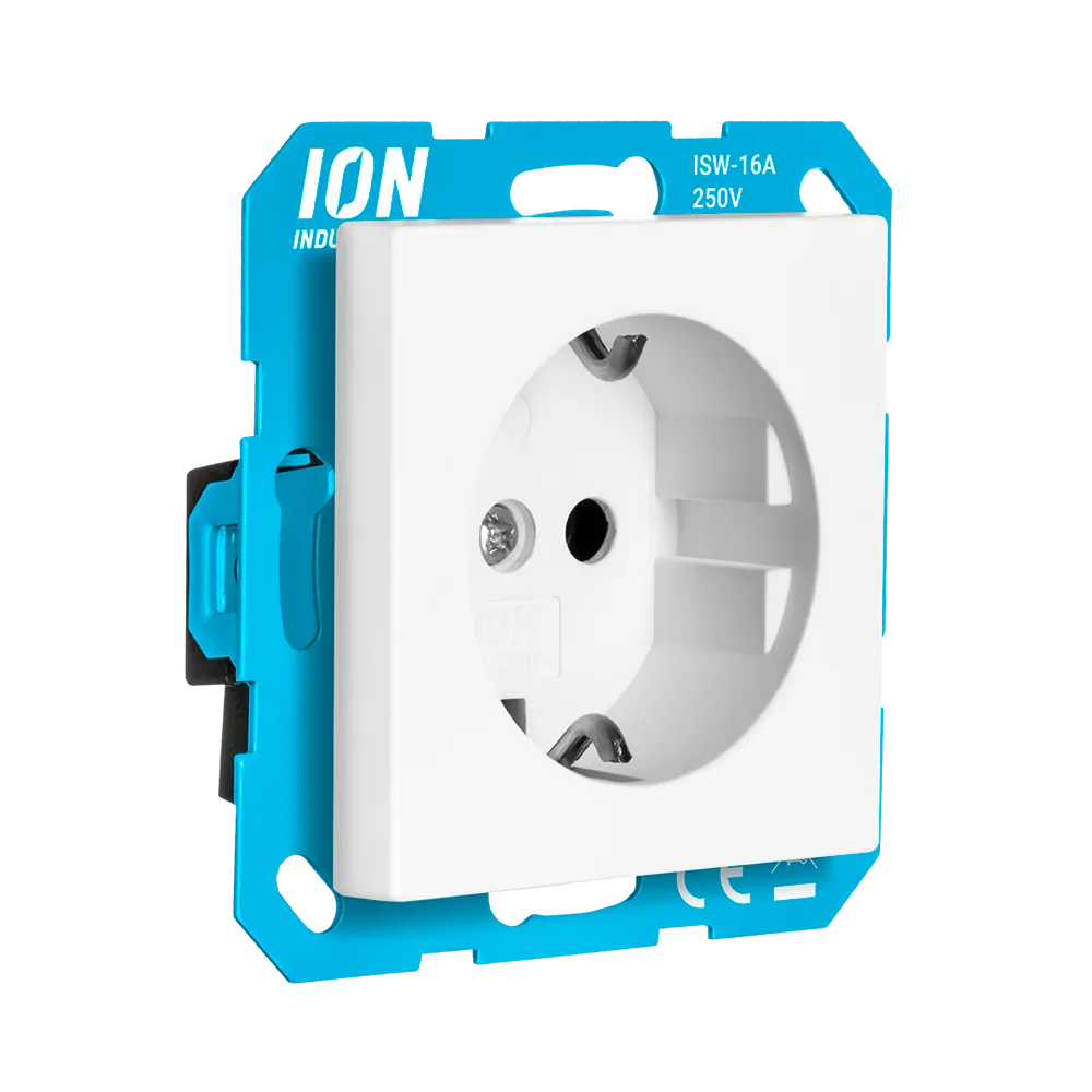 ION | Wandcontactdoos met randaarde | D1/J1/V1 | Glanzend Wit - Afbeelding 2