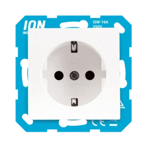 ION | Wandcontactdoos met randaarde | D1/J1/V1 | Glanzend Wit