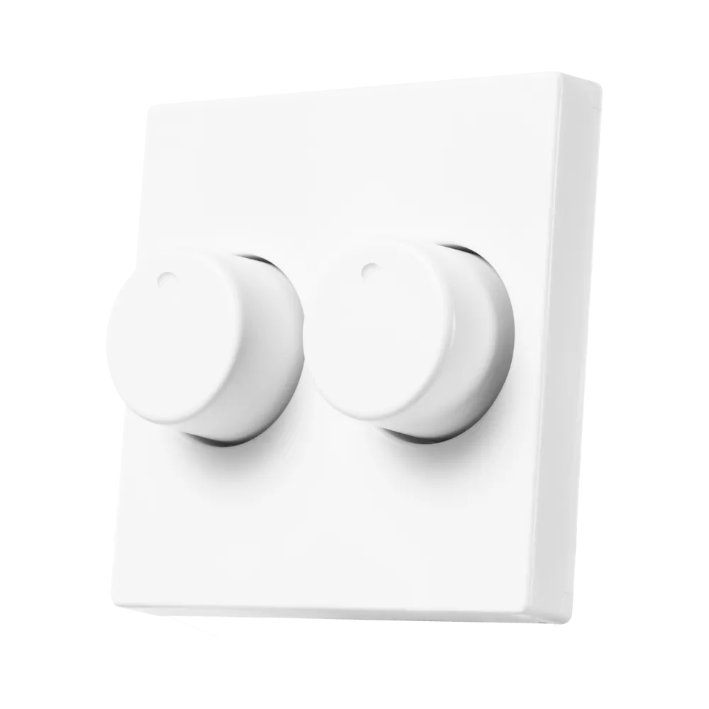 ION | Centraalplaat Dimmer | Tweevoudig | D1/J1/V1 | Alpin Glanzend Wit - Afbeelding 2
