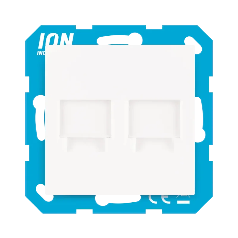 Product thumbnail ION | RJ45 inzetplaat | Dubbelvoudig | D1/J1/V1 | Glanzend Wit