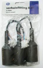 Product thumbnail Verhuisfitting 3x E27 zwart max. 60Watt