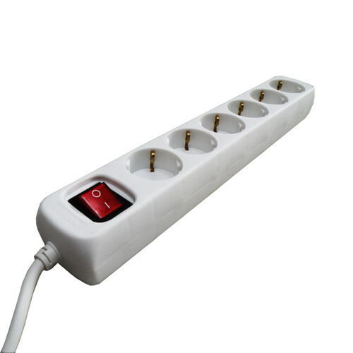 Product thumbnail 6-voudige stekkerdoos met schakelaar 3 meter wit 3×1mm²