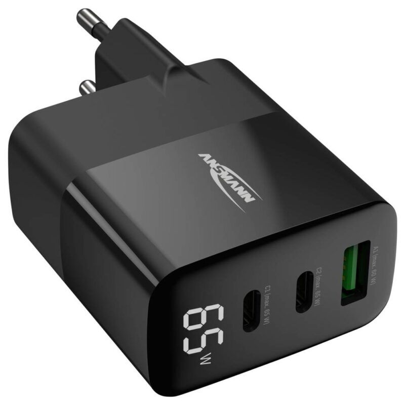 Product thumbnail ANSMANN USB OPLADER 65W 2X USB-C / 1X USB-A