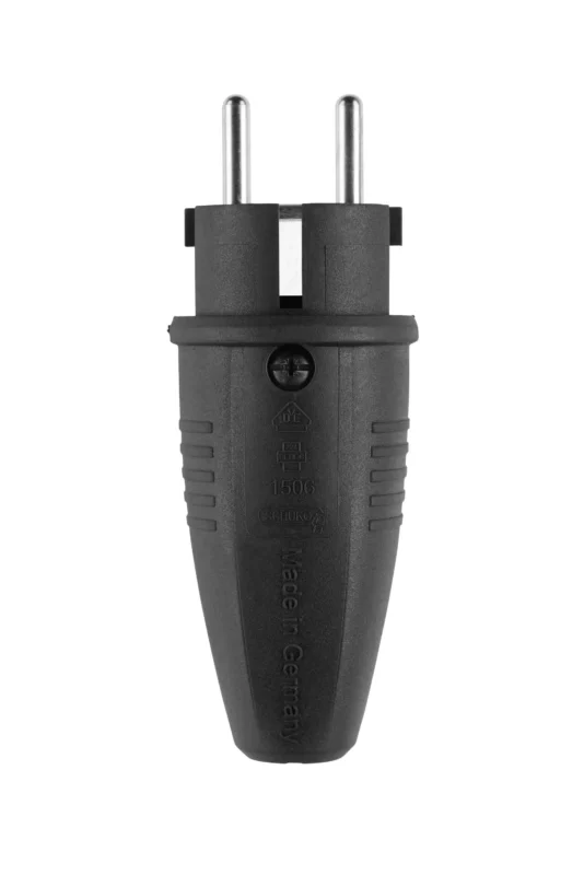 Product thumbnail ABL | Rubber Stekker | Randaarde | Zwart | IP44