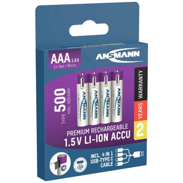 LITHIUM AAA 500MAH USB-C HERLAADBAAR - Afbeelding 3
