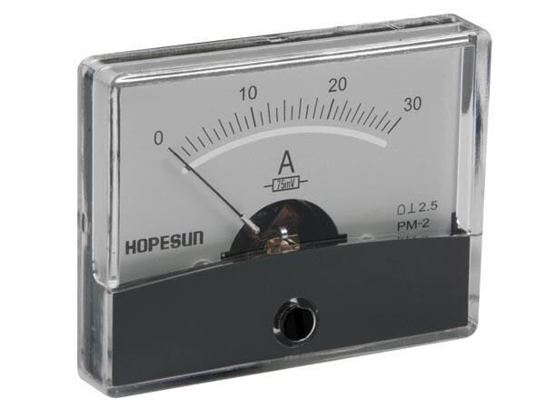 Product thumbnail ANALOGE PANEELMETER VOOR DC STROOMMETINGEN 30A DC / 60 x 47mm