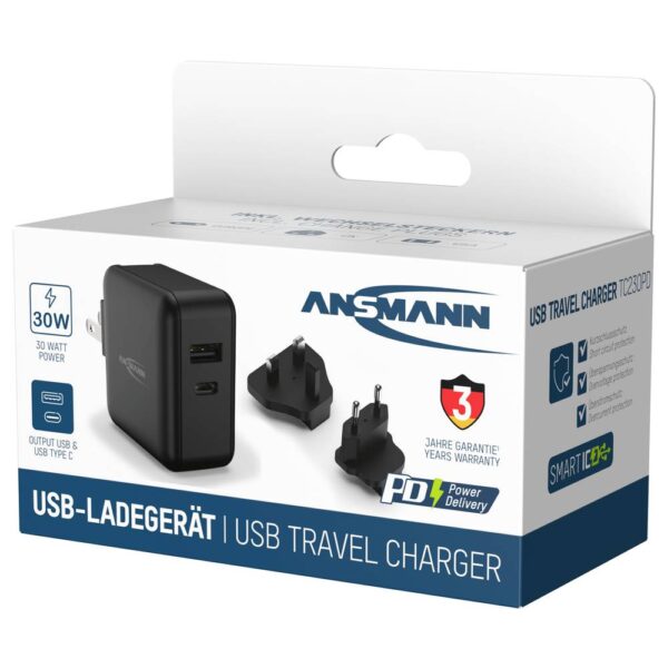 ANSMANN USB-A / USB-C REISADAPTER 30W - Afbeelding 3