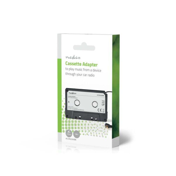 AUX Cassette-Adapter voor Autoradio | 3,5 mm | Kabellengte: 1.00 m | Zwart - Afbeelding 2