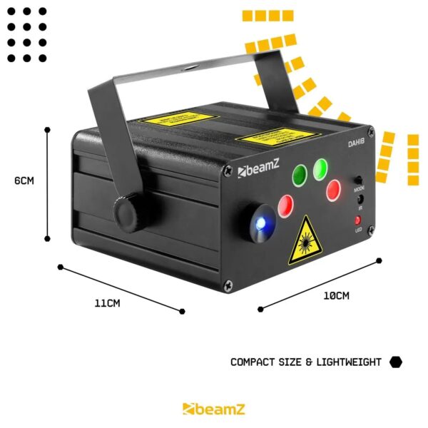 BeamZ Dahib disco laser met 2 lasers en felle blauwe LED - Afbeelding 2