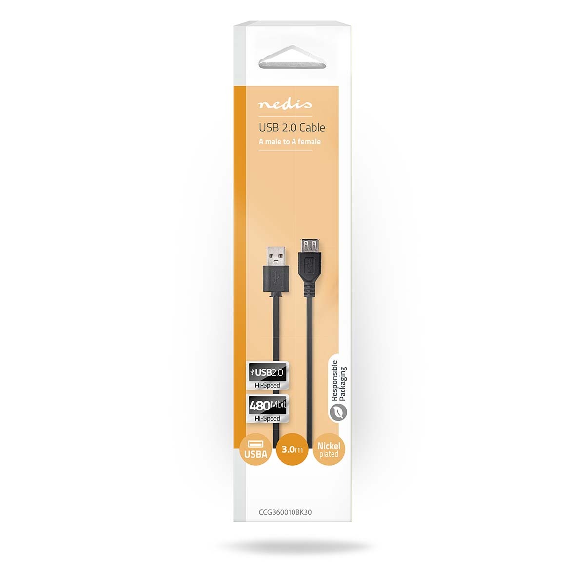 USB 2.0 Verlengkabel | USB-A Male | USB-A Female | 3 meter - Afbeelding 3