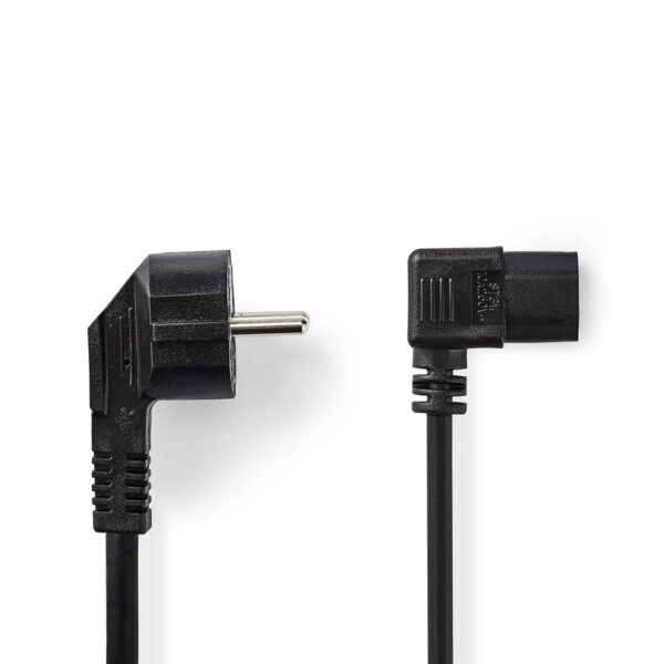 Voedingssnoer | Schuko – C13 | 5 meter | Haaks | Zwart