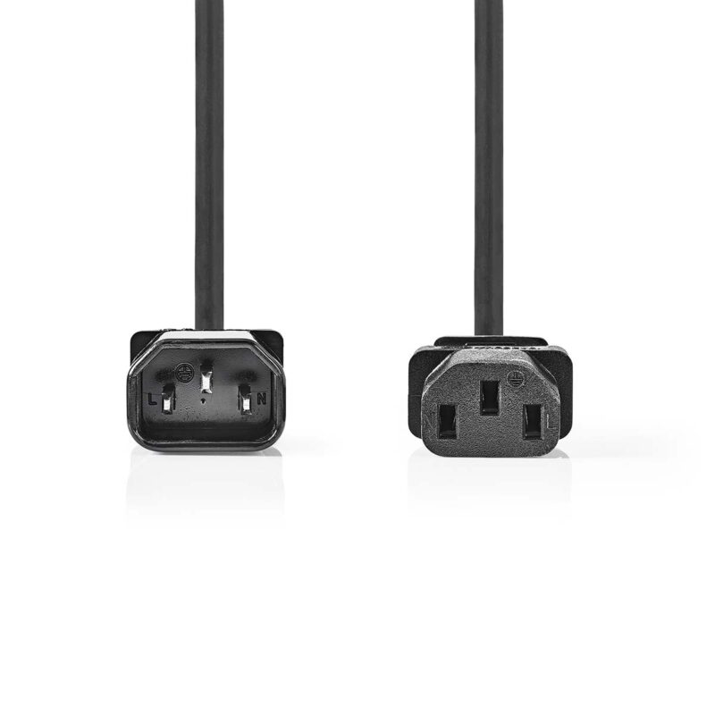 Product thumbnail Verlengkabel | C14 - C13 | 2 meter | Zwart