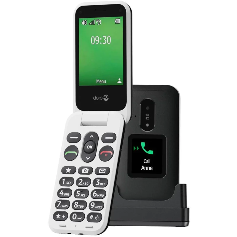 Product thumbnail Doro Leva L30 4G telefoon zwart/wit inclusief bureaulader
