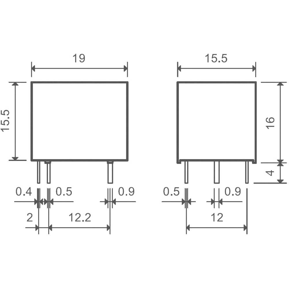 Finder | Miniatuur Printrelais | 3Vdc | 1 x Wissel 10A | 360mW - Afbeelding 4