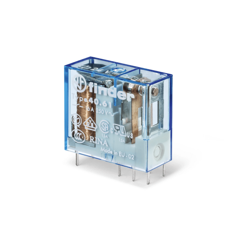 Product thumbnail Finder | Printrelais | 12Vdc | 2 x Wissel | 8A | Insteek