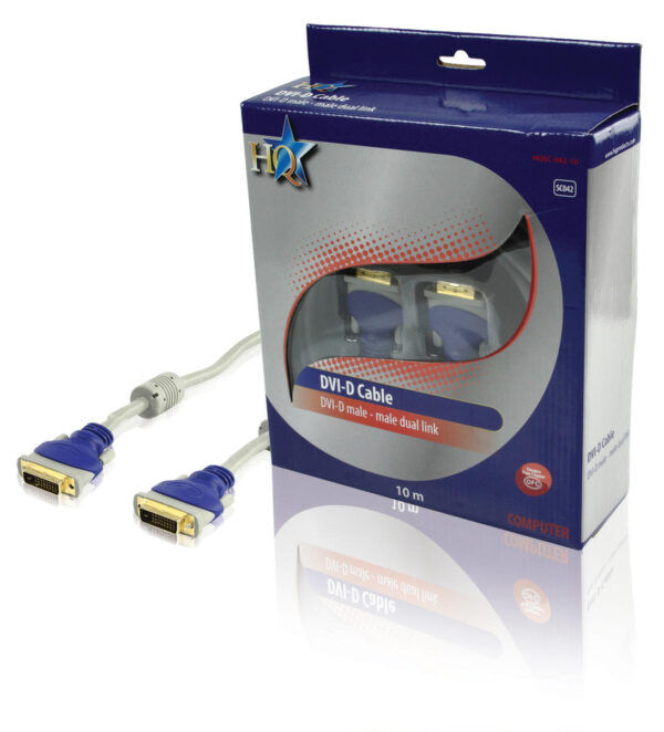 DVI-Kabel | DVI-D 24+1-Pins Male | DVI-D 24+1-Pins Male | 10 meter