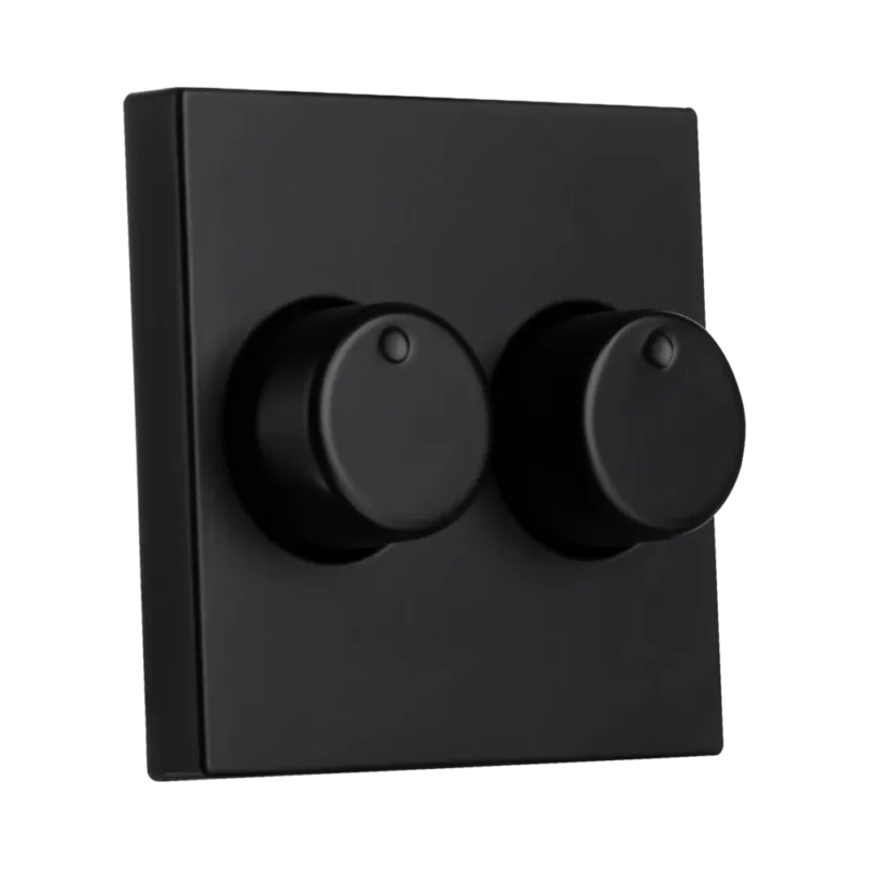 ION | Centraalplaat Dimmer | Tweevoudig | V1/D1 | Mat Zwart - Afbeelding 3