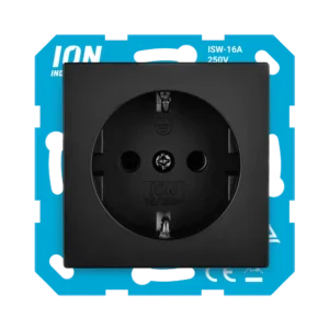 ION | Wandcontactdoos met randaarde | V1/D1 | Mat Zwart
