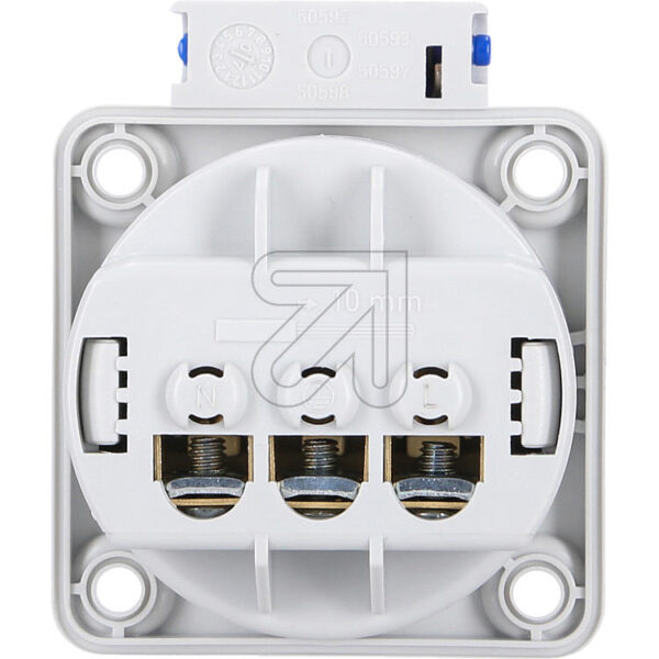Inbouw stopcontact met klapdeksel IP54 Blauw - Afbeelding 3