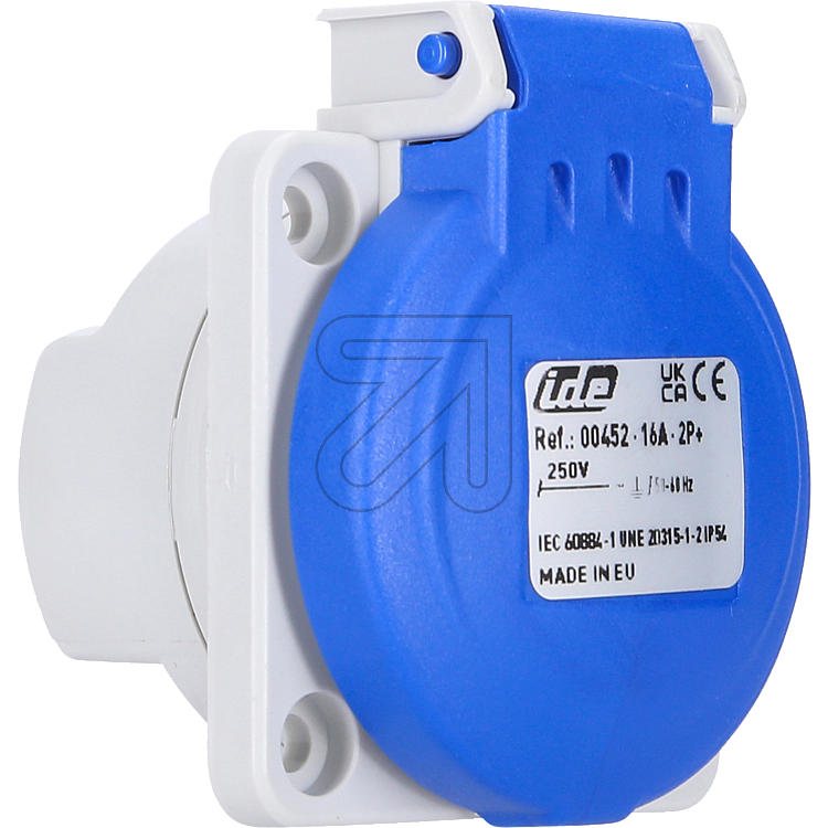 Product thumbnail Inbouw stopcontact met klapdeksel IP54 Blauw