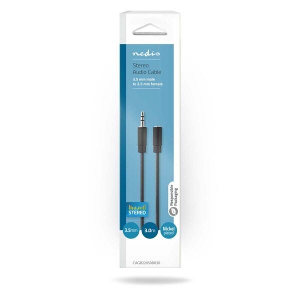 Jack-Audiokabel | 3,5mm Male - 3,5mm Female | 3 meter - Afbeelding 3