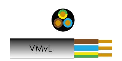 Product thumbnail VMVL 3 x 1mm² zwart rond snoer