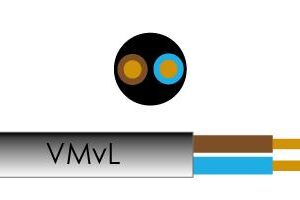 VMVL 2 x 0.75mm² zwart rond snoer