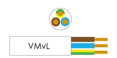 Product thumbnail VMVL 3 x 0.75mm² wit rond snoer