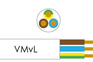 VMVL 3 x 1,5mm² wit rond snoer