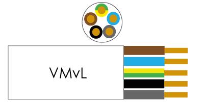 Product thumbnail VMVL 5 x 1mm² wit rond snoer