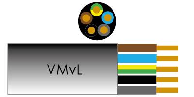 Product thumbnail VMVL 5 x 1mm² zwart rond snoer