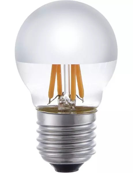 Product thumbnail LED-Filament kopspiegel kogellamp 4W E27 230V 925 zilver dimbaar