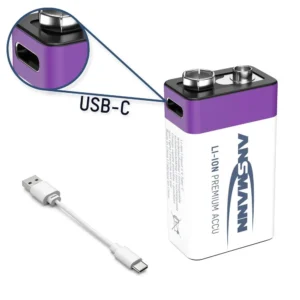 LITHIUM 9V 400MAH USB-C HERLAADBAAR