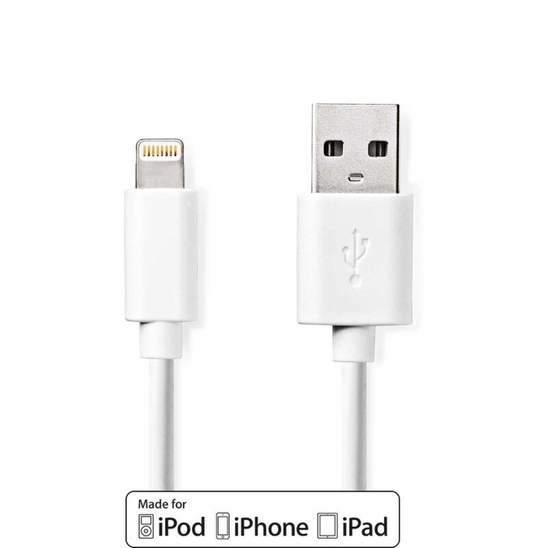 Product thumbnail Lightning Kabel | Apple Lightning 8-Pins - USB-A Male | 1 meter | Wit