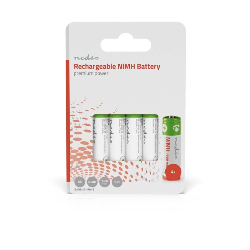Product thumbnail Oplaadbare NiMH batterij AA | 1,2 V | 1300 mAh | 4 stuks | Blister