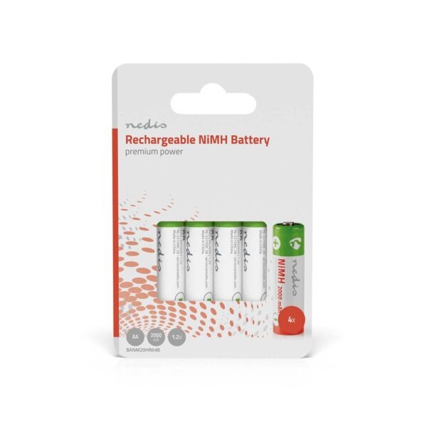 Oplaadbare NiMH batterij AA | 1,2 V | 2000 mAh | 4 stuks | Blister