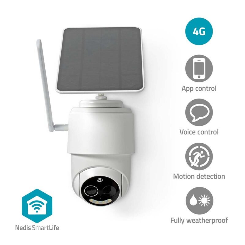 Product thumbnail SmartLife Camera voor Buiten | 4G | Full HD | Pan en Tilt | IP65 | Bewegingssensor | Nachtzicht | Wit