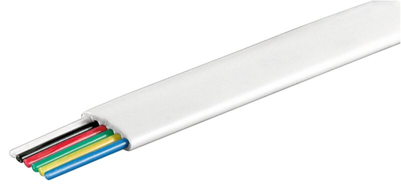 Product thumbnail TELEFOON- / DATAKABEL 6 x 0.08mm WIT PLAT PER METER