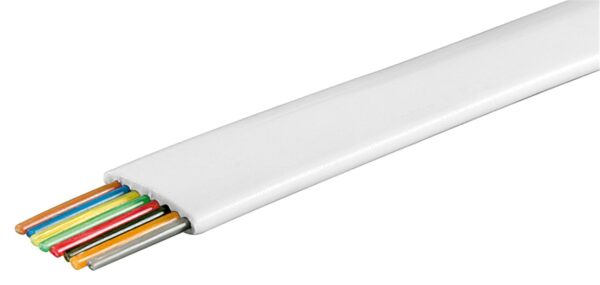 TELEFOON- / DATAKABEL 8 x 0.08mm WIT PLAT PER METER