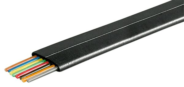 TELEFOON- / DATAKABEL 8 x 0.08mm ZWART PLAT PER METER
