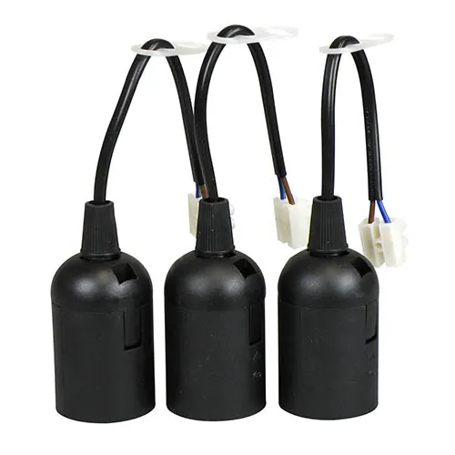 Product thumbnail Verhuisfitting | 3 stuks | E27 | Zwart | Max. 40 Watt