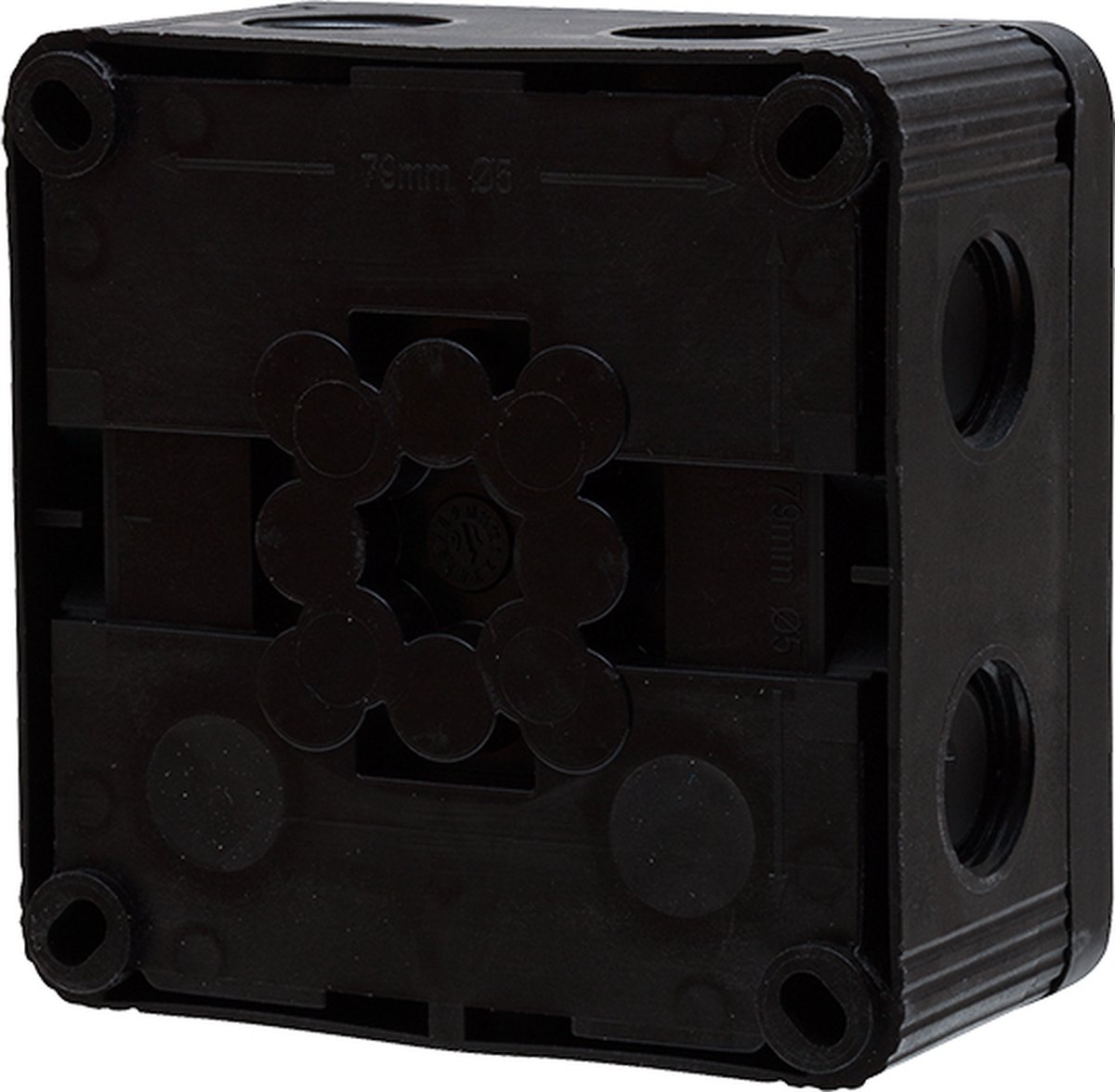 Wiska | Kabeldoos 407 | M20 | IP67 | Zwart | 95x95x60mm | Incl. 3 wartels - Afbeelding 2
