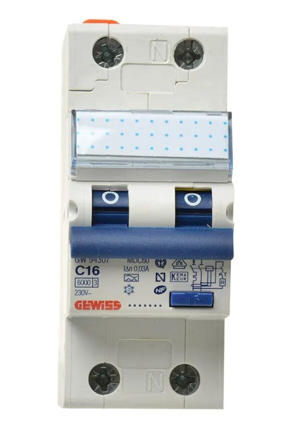 Aardlekautomaat 16A / 30mA C-kar. 1P+N MDC60 - Afbeelding 2