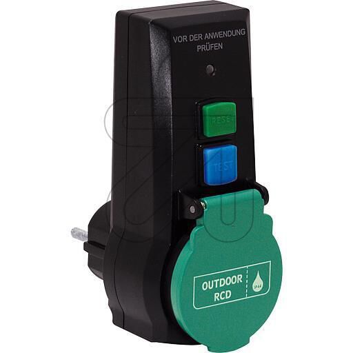 Product thumbnail Aardlekschakelaar doorvoerstekker 230V-16A/30mA